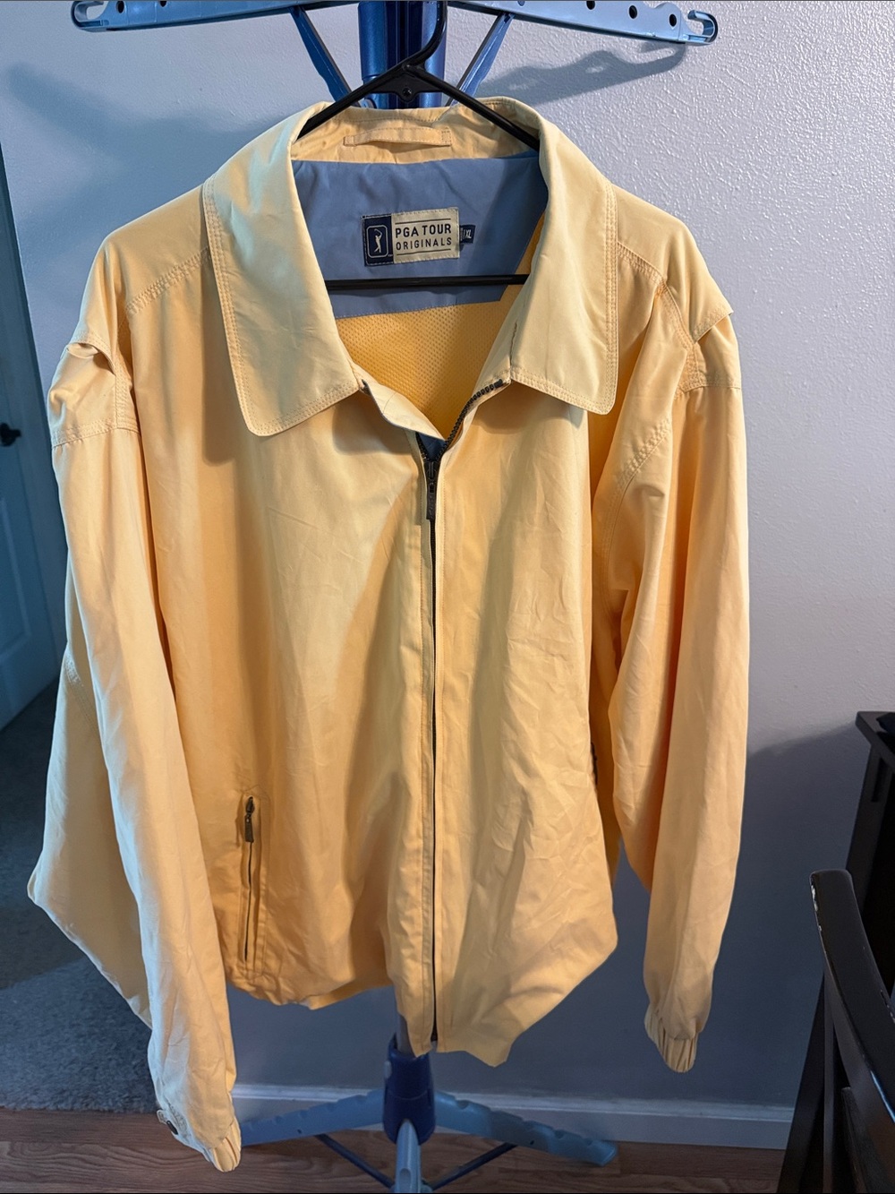 PGA Tour Men's Pale Yellow Bomber Jacket